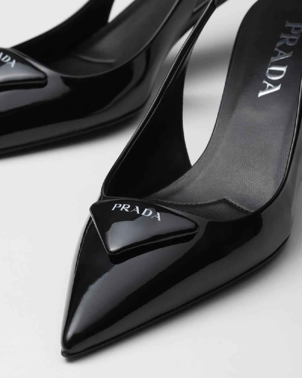 Prada Zapatos de salón destalonados de charol Última moda