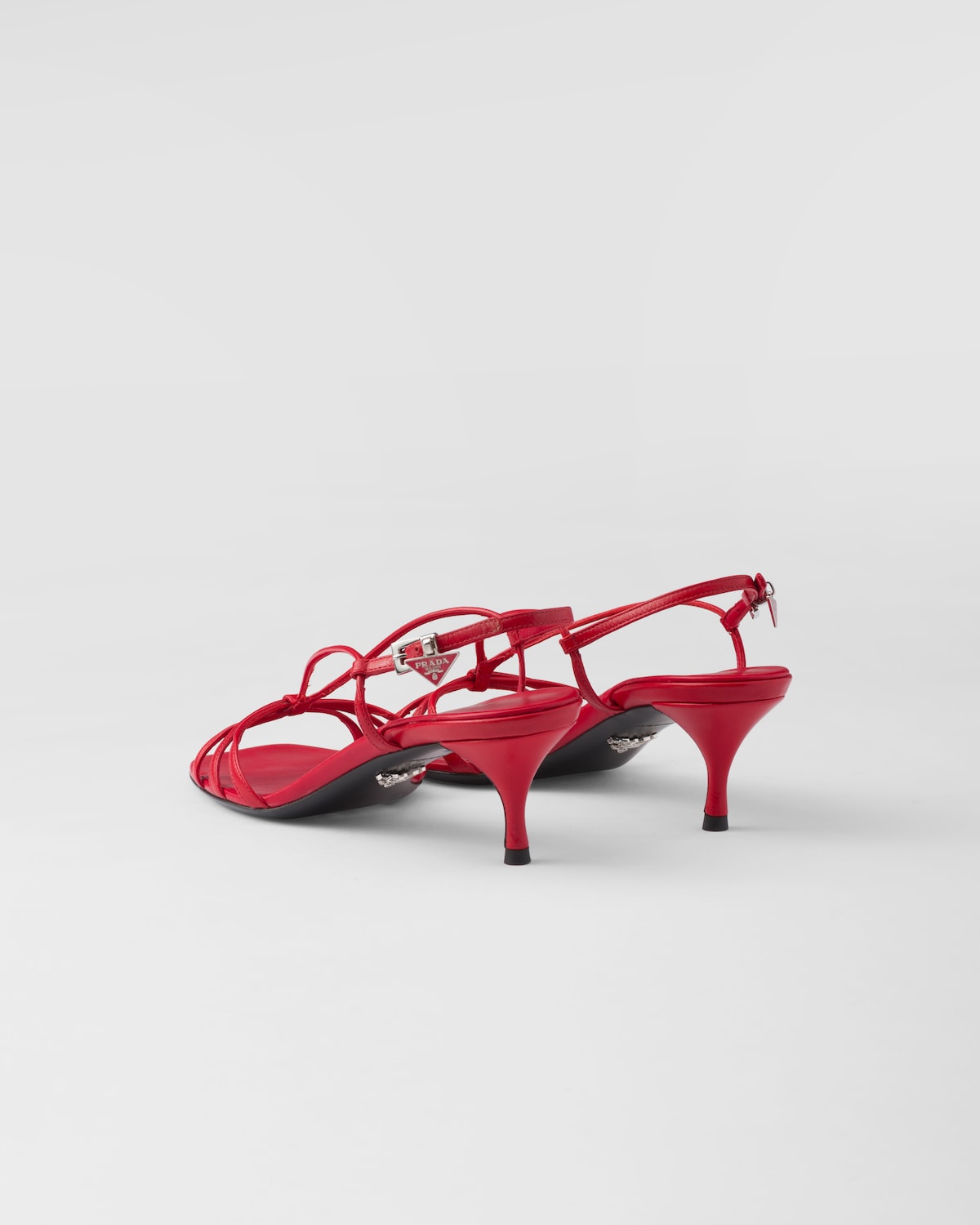 Prada Sandalias de piel con tacón Precio ultrabajo