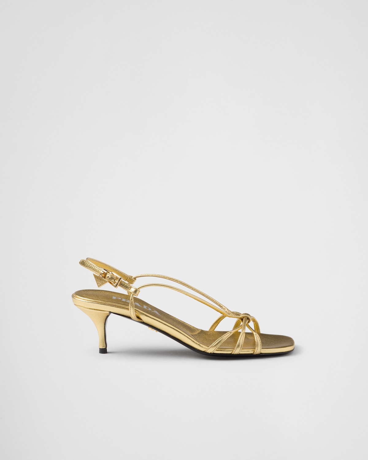 Prada Sandalias de tacón de napa mordoré Devoluciones gratuitas