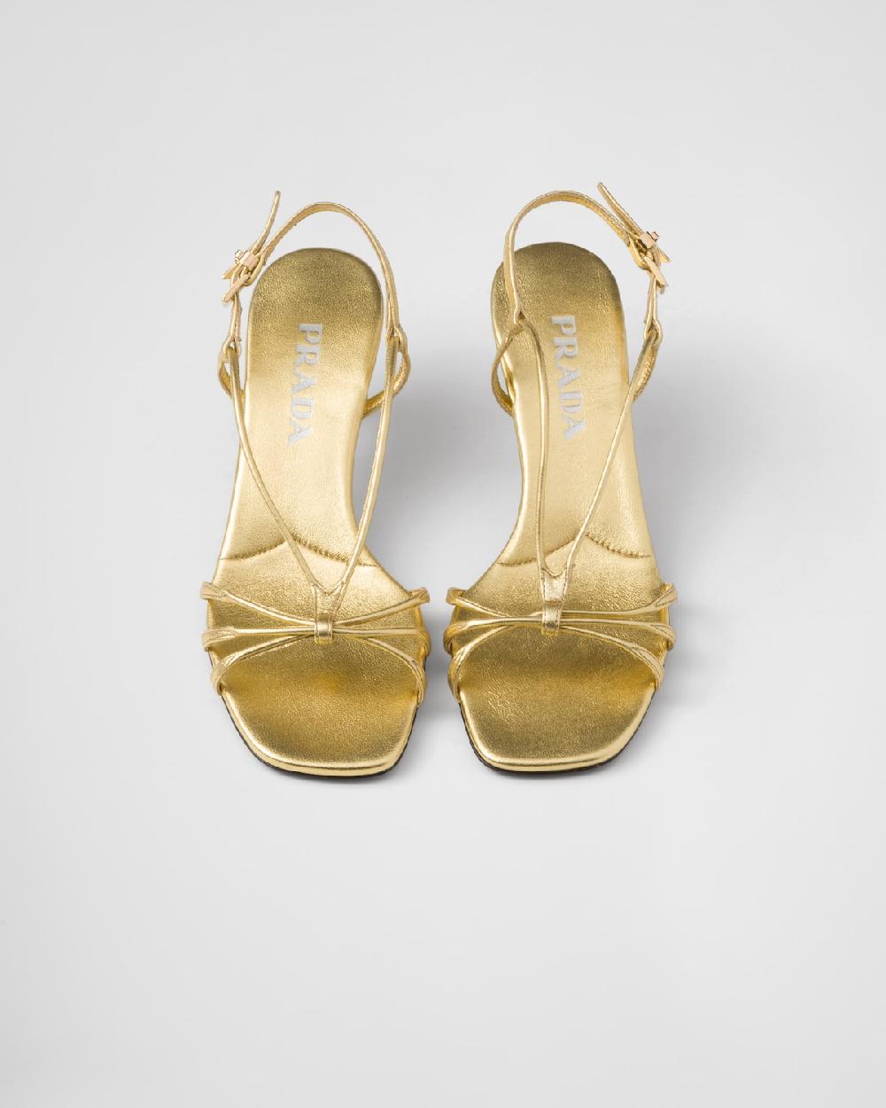 Prada Sandalias de tacón de napa mordoré Devoluciones gratuitas