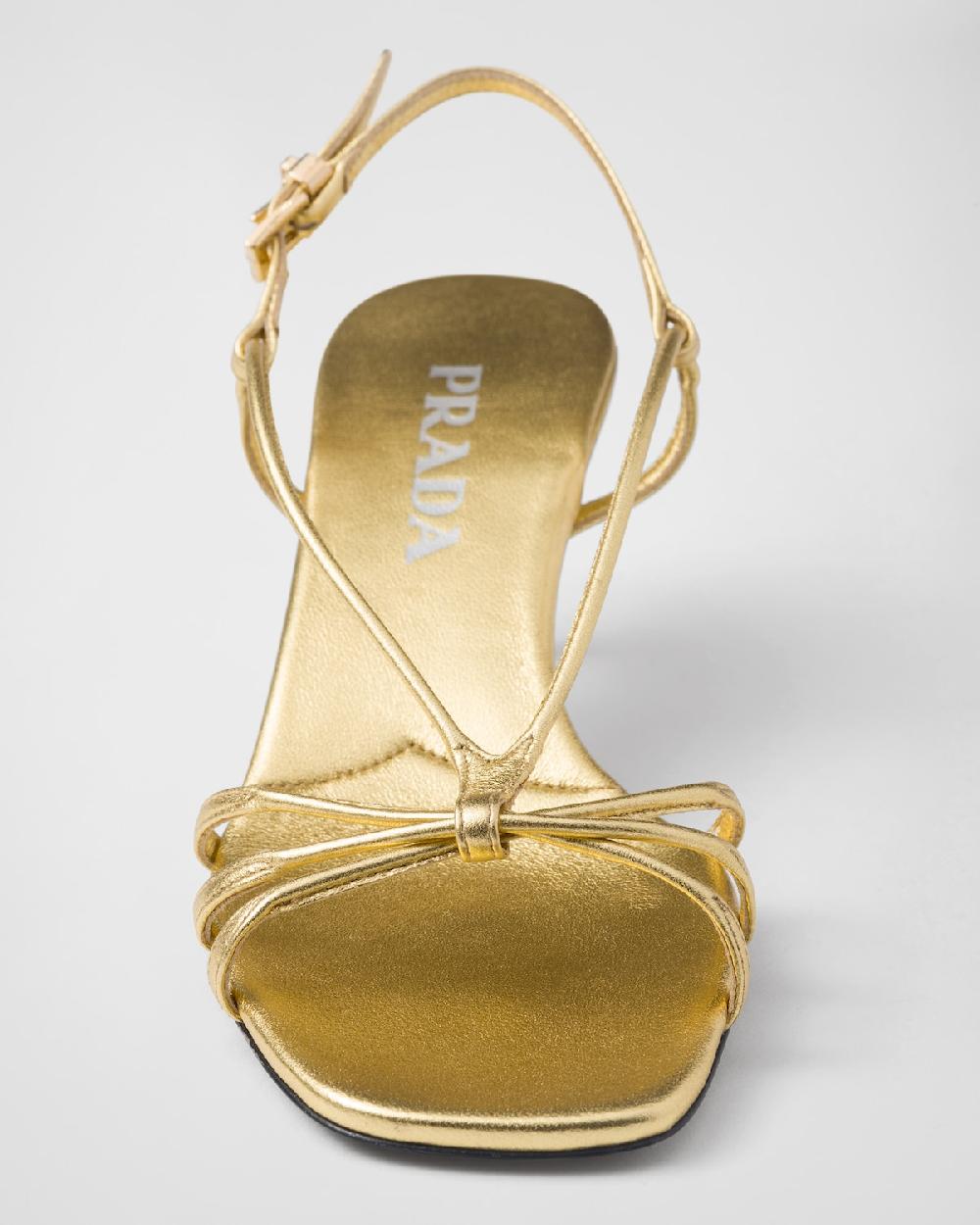 Prada Sandalias de tacón de napa mordoré Devoluciones gratuitas