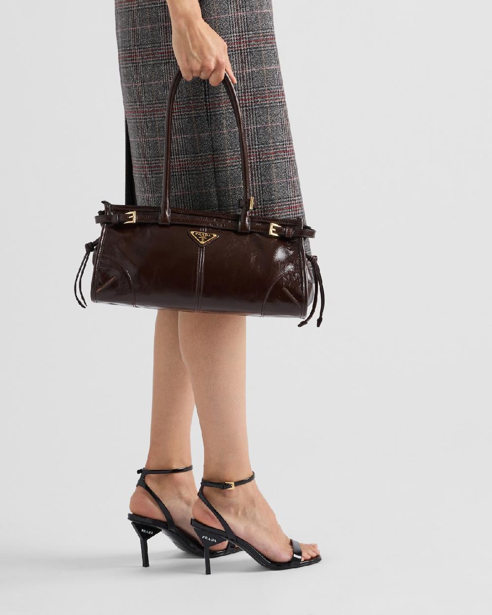 Prada Sandalias de charol con tacón alto Outlet online