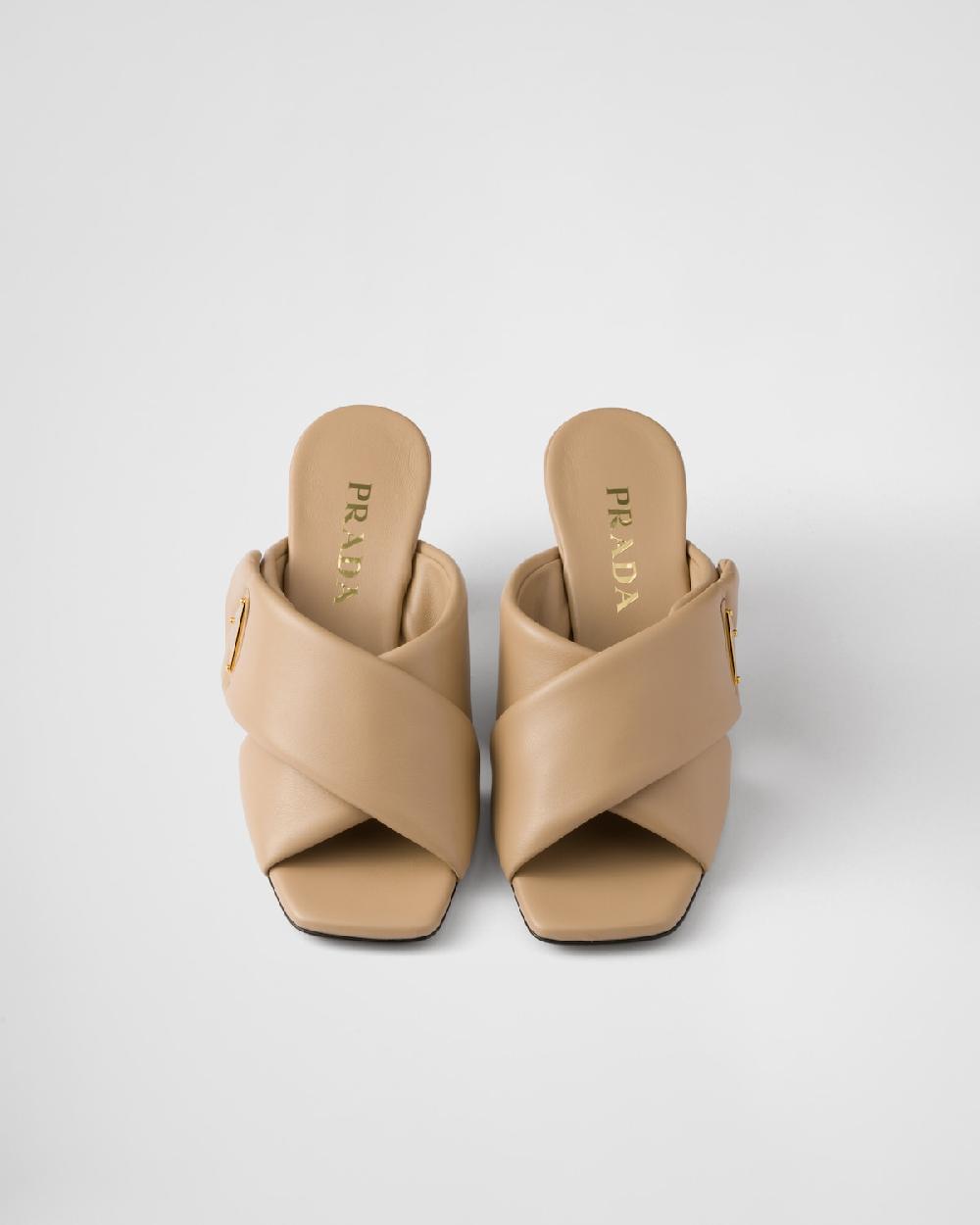 Prada Sandalias de napa acolchadas Rebajas baratas