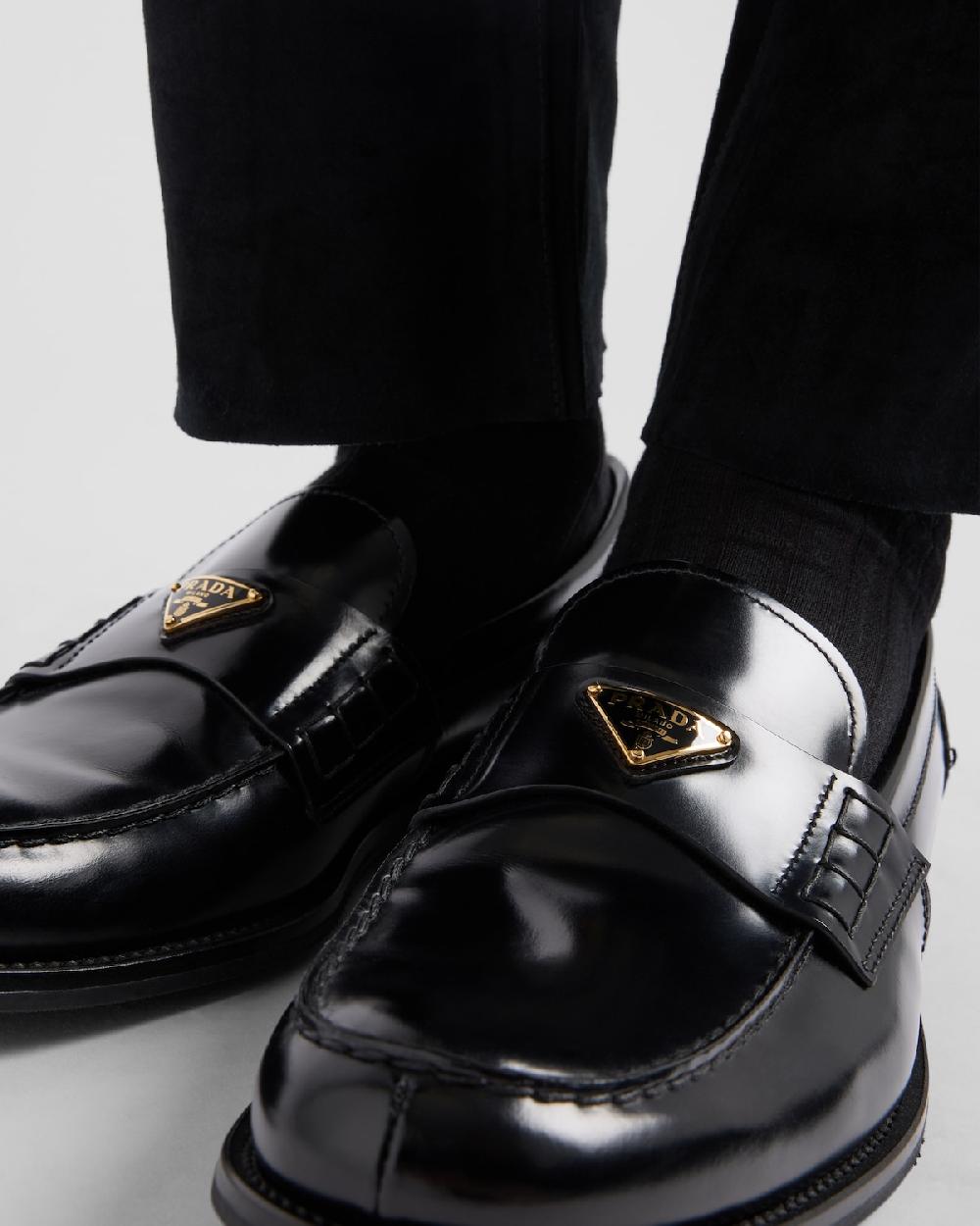 Prada Mocasines de piel cepillada Ventas relámpago