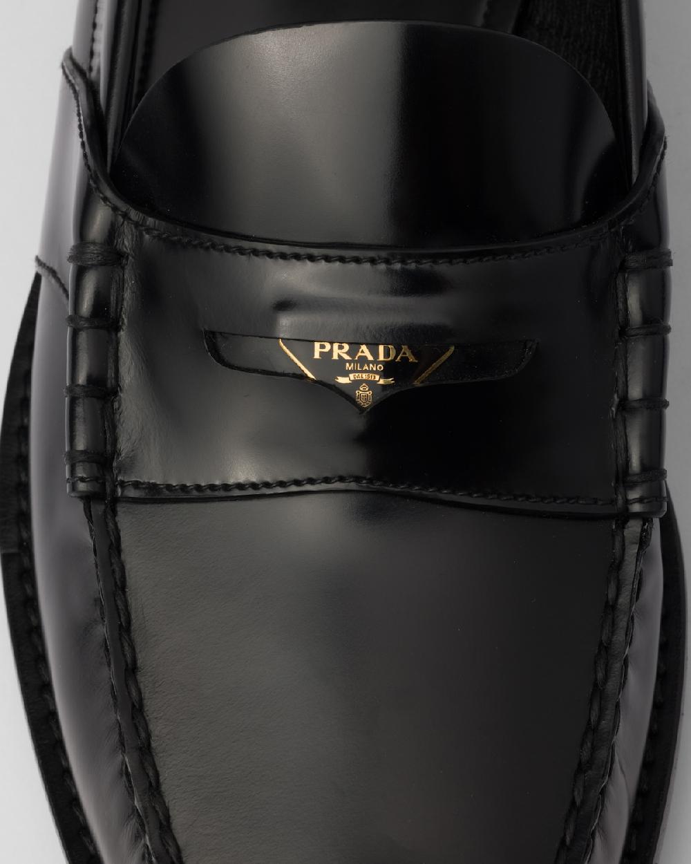 Prada Mocasines de piel cepillada Tienda
