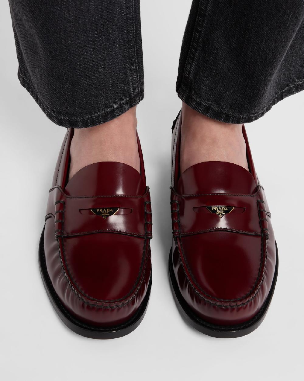 Prada Mocasines de piel cepillada Mejor oferta