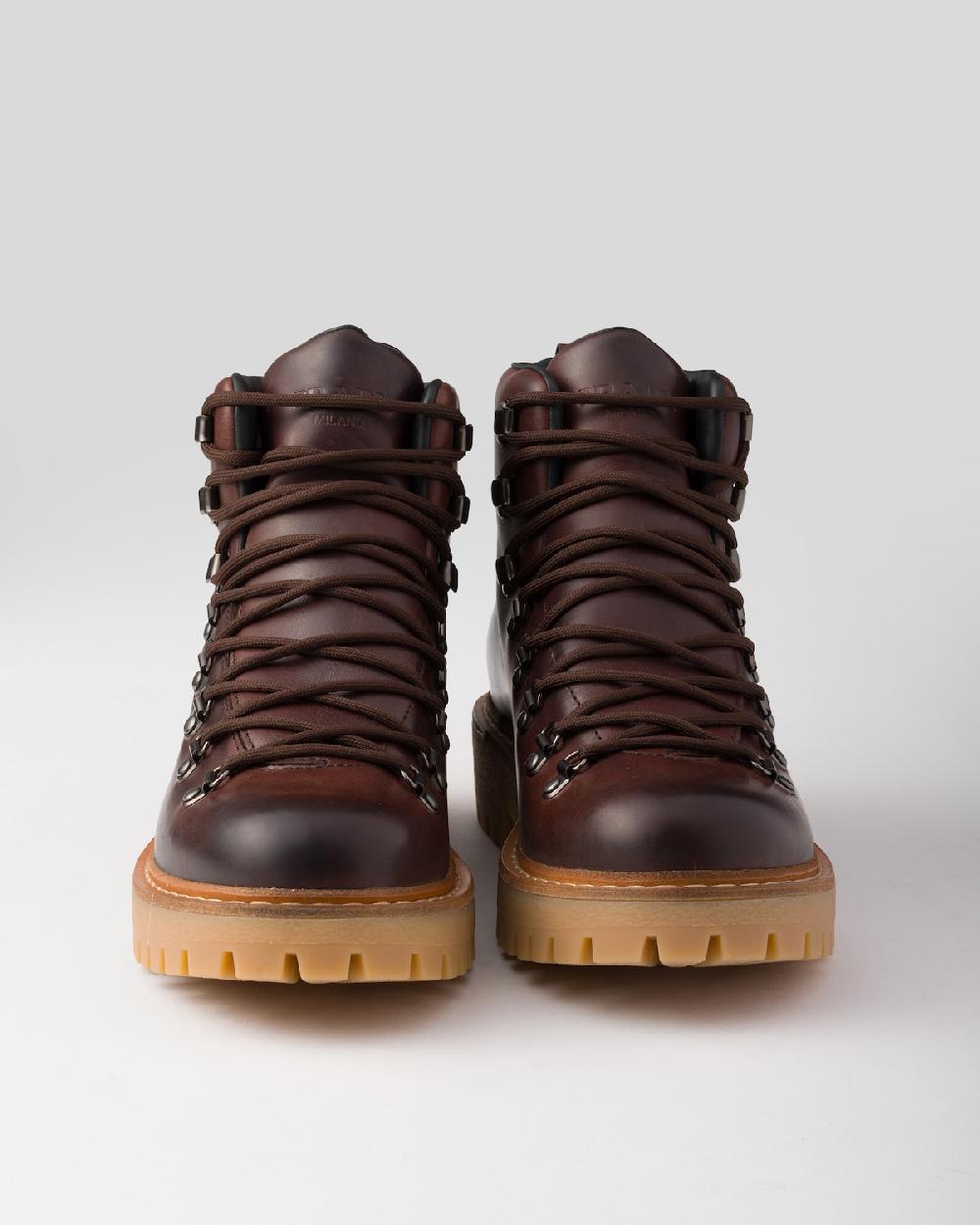 Prada Botines de piel con cordones Últimos 3 días