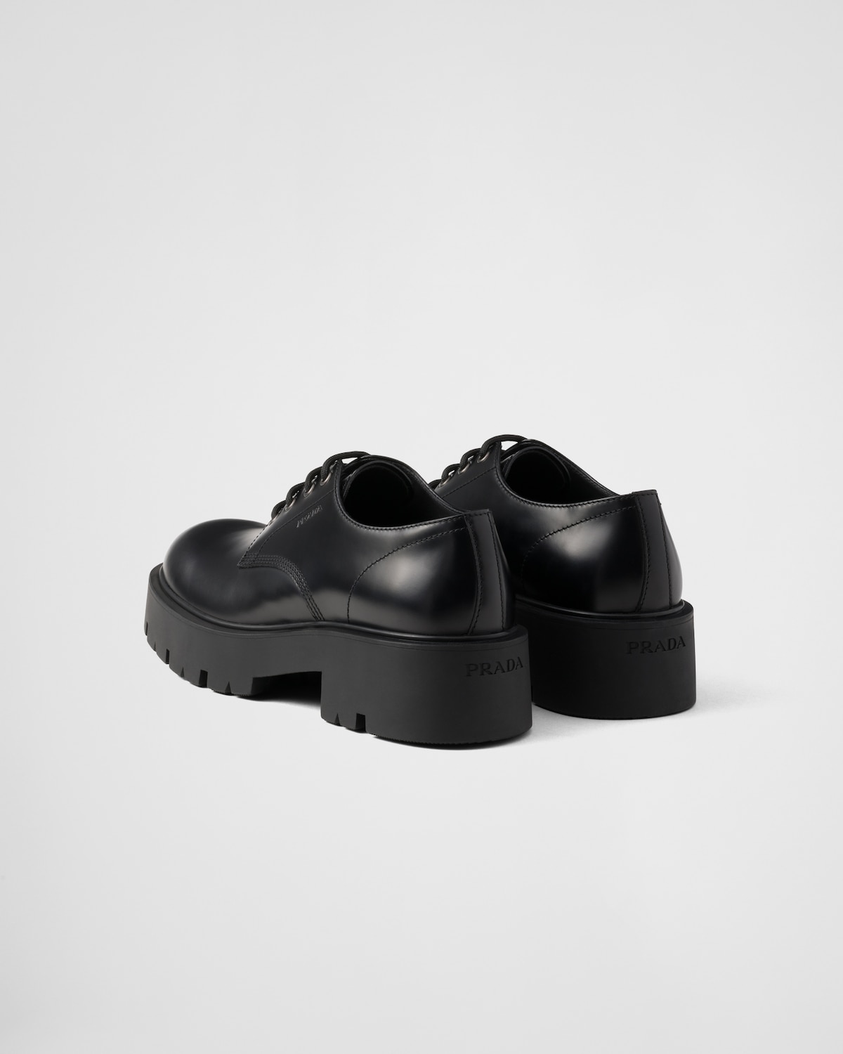 Prada Zapatos Derby de piel cepillada Precio de fábrica