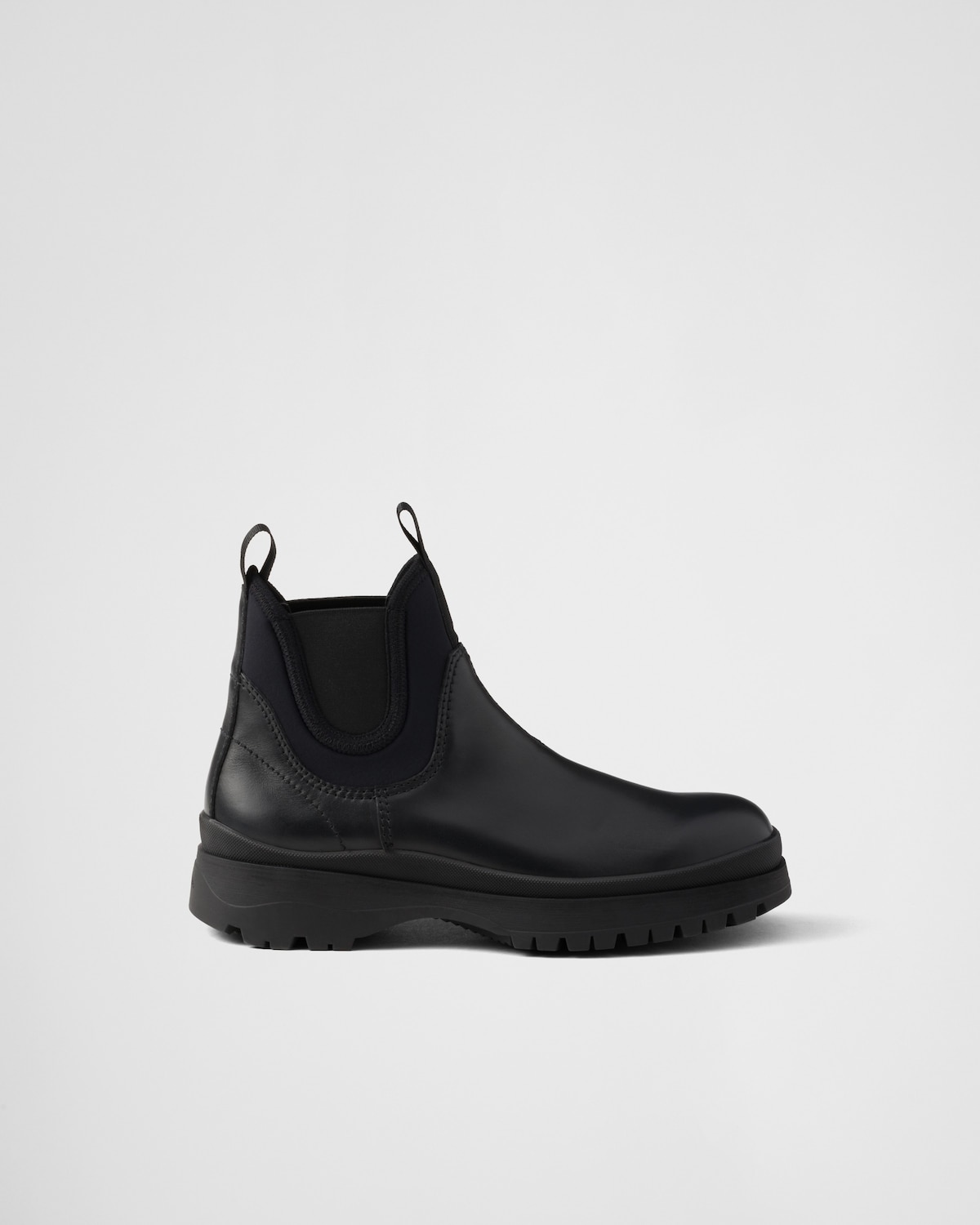 Prada Botas Chelsea de piel y tejido elástico
