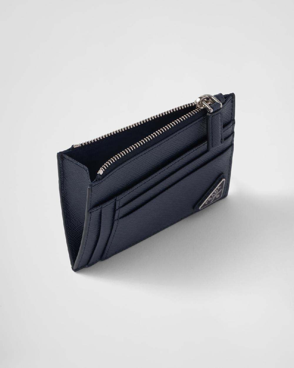 Prada Tarjetero de piel Saffiano Venta caliente