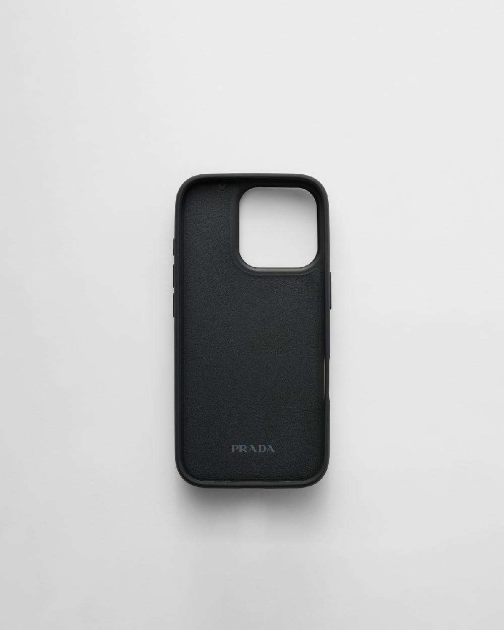 Prada Funda de piel Saffiano para iPhone 16 Pro Promoción trimestral