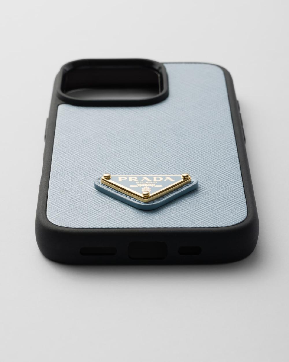 Prada Funda para iPhone 16 Pro de piel Saffiano Superdescuento