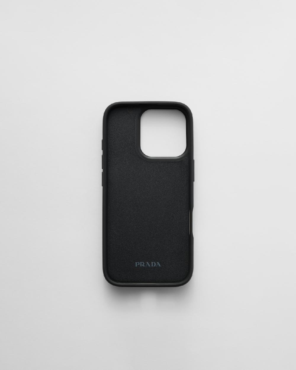 Prada Funda para iPhone 16 Pro de piel Saffiano Superdescuento