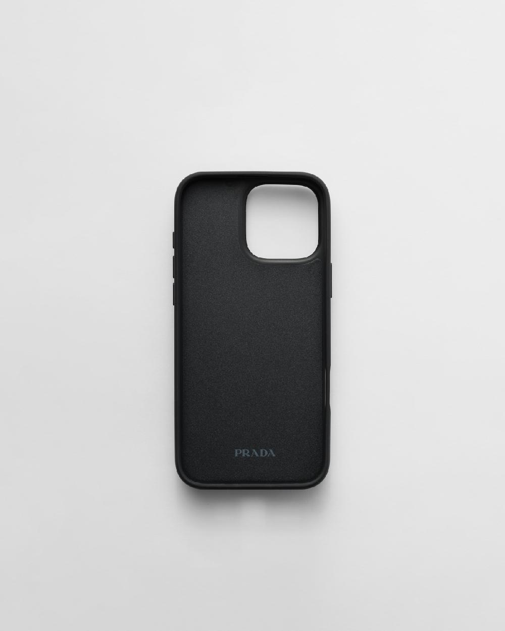 Prada Funda para iPhone 16 Pro Max de piel Saffiano Liquidación