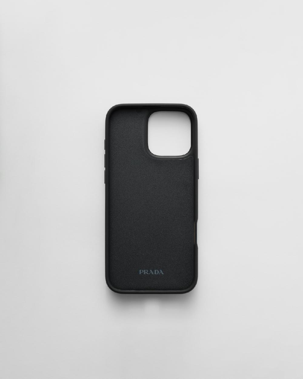Prada Funda de piel Saffiano para iPhone 16 Pro Max Precios de Black Friday