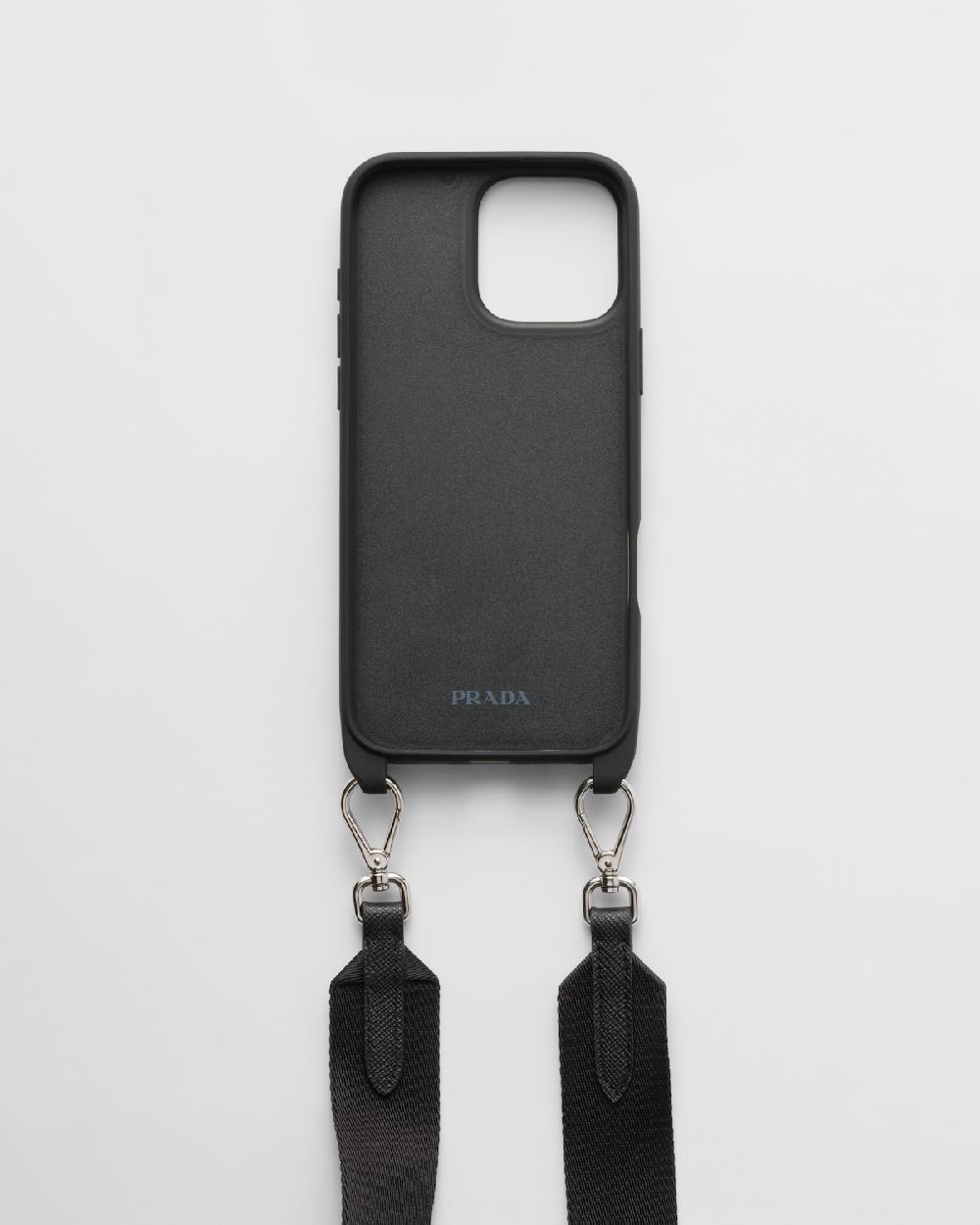 Prada Funda para iPhone 16 Pro Max de piel Saffiano Libre de impuestos