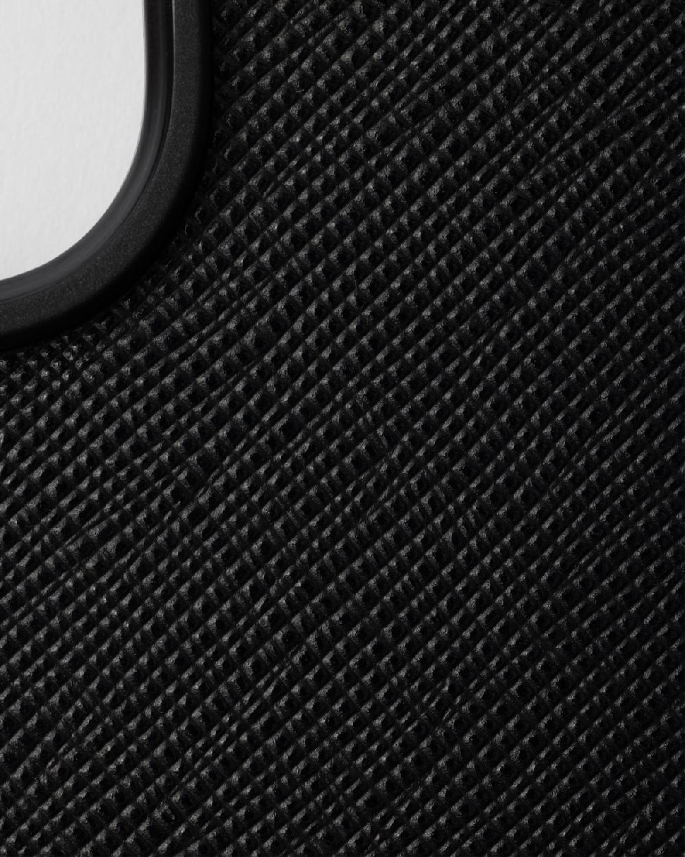 Prada Funda de piel Saffiano para iPhone 16 Pro Max con bandolera Oferta exclusiva