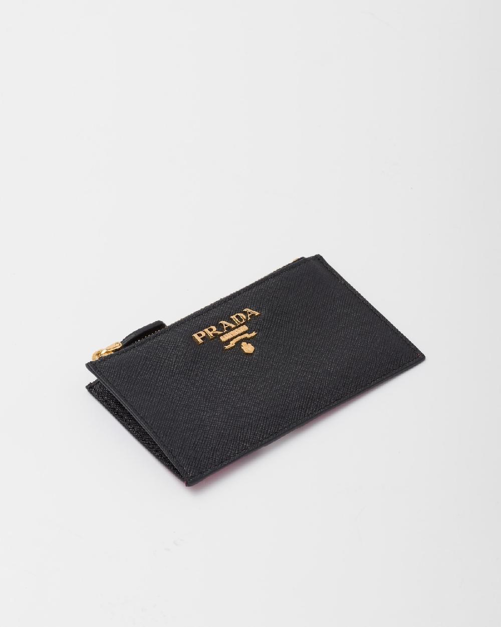 Prada Tarjetero de piel Saffiano Precio ultrabajo