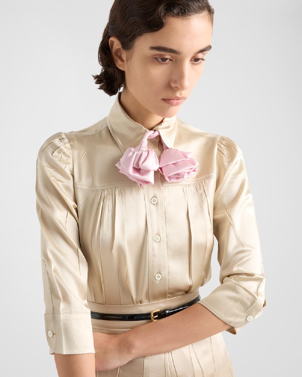 Prada Camisa de crepé de satén Últimos 3 días