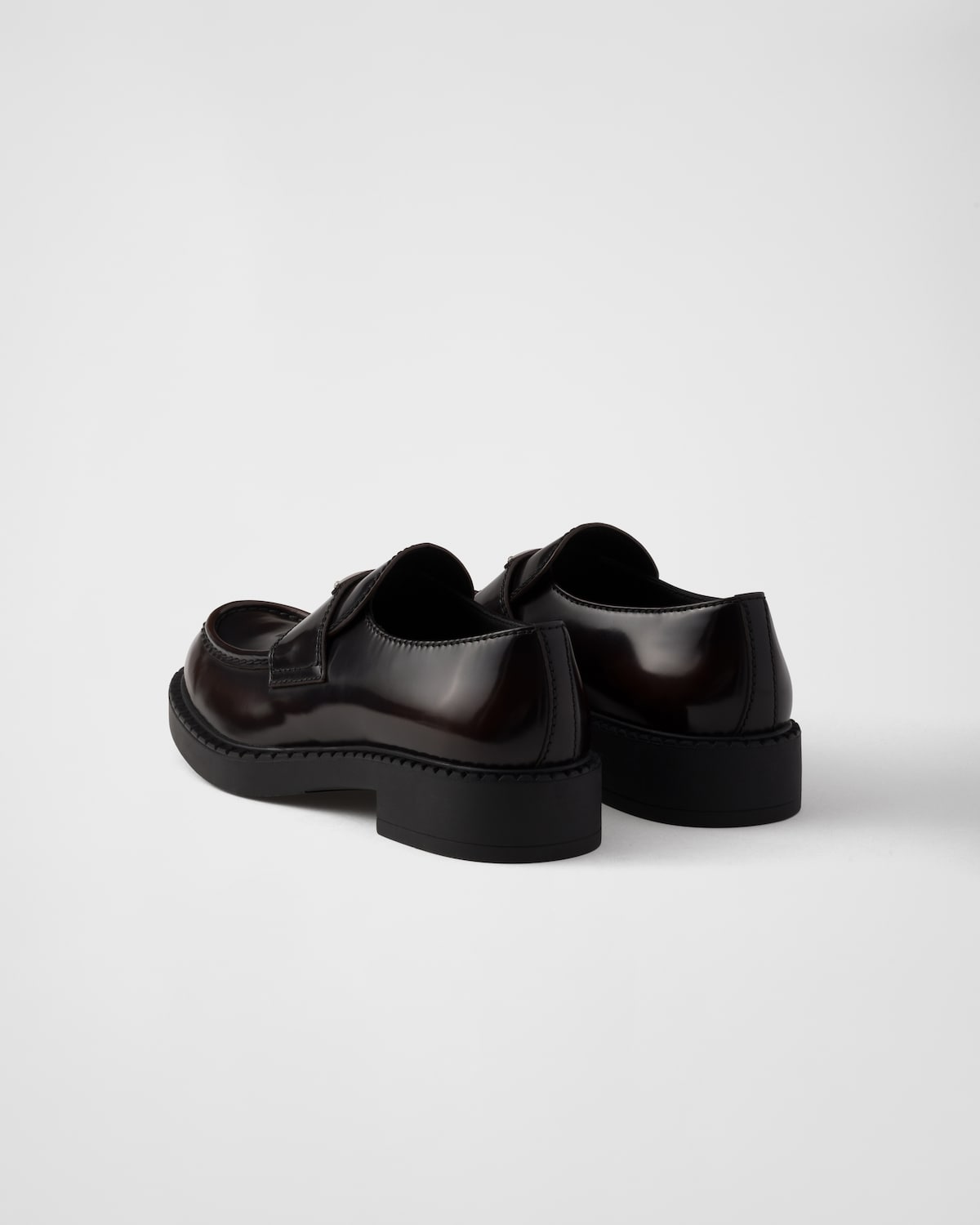 Prada Mocasines Chocolate de piel cepillada Oferta especial de fábrica