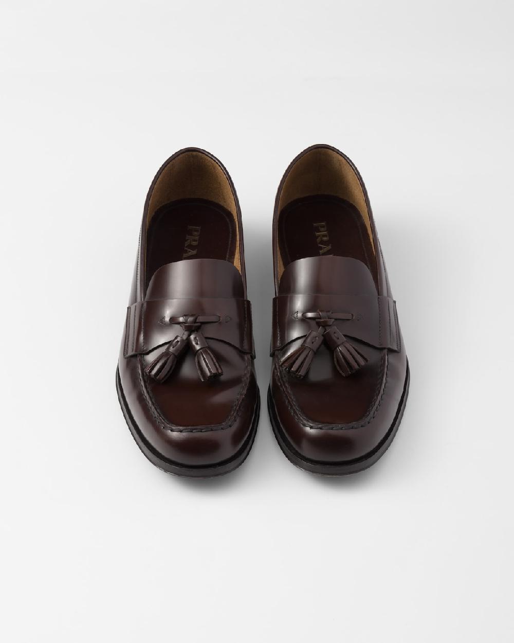 Prada Mocasines de piel cepillada Grandes descuentos