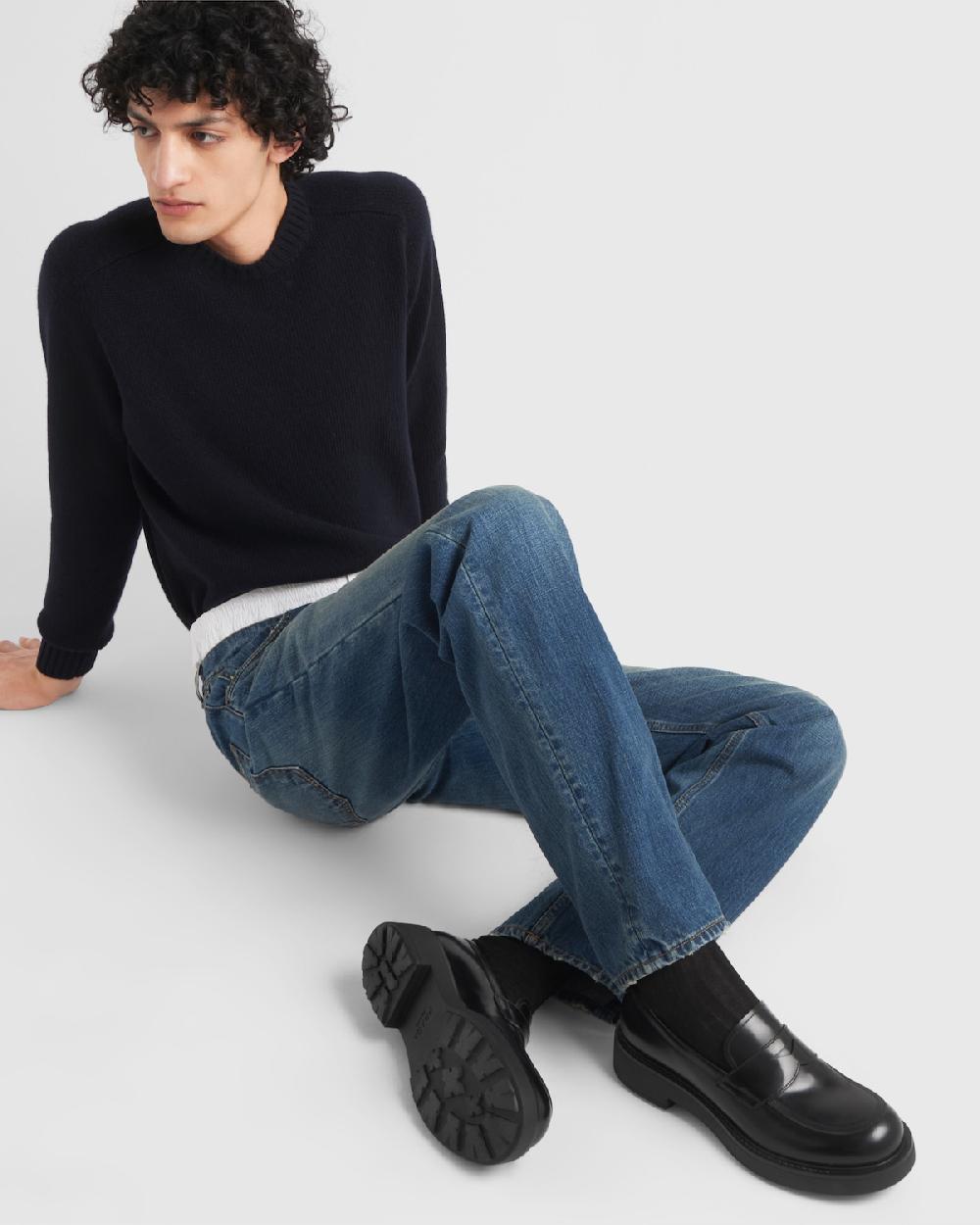 Prada Mocasines de piel cepillada Envío internacional gratuito