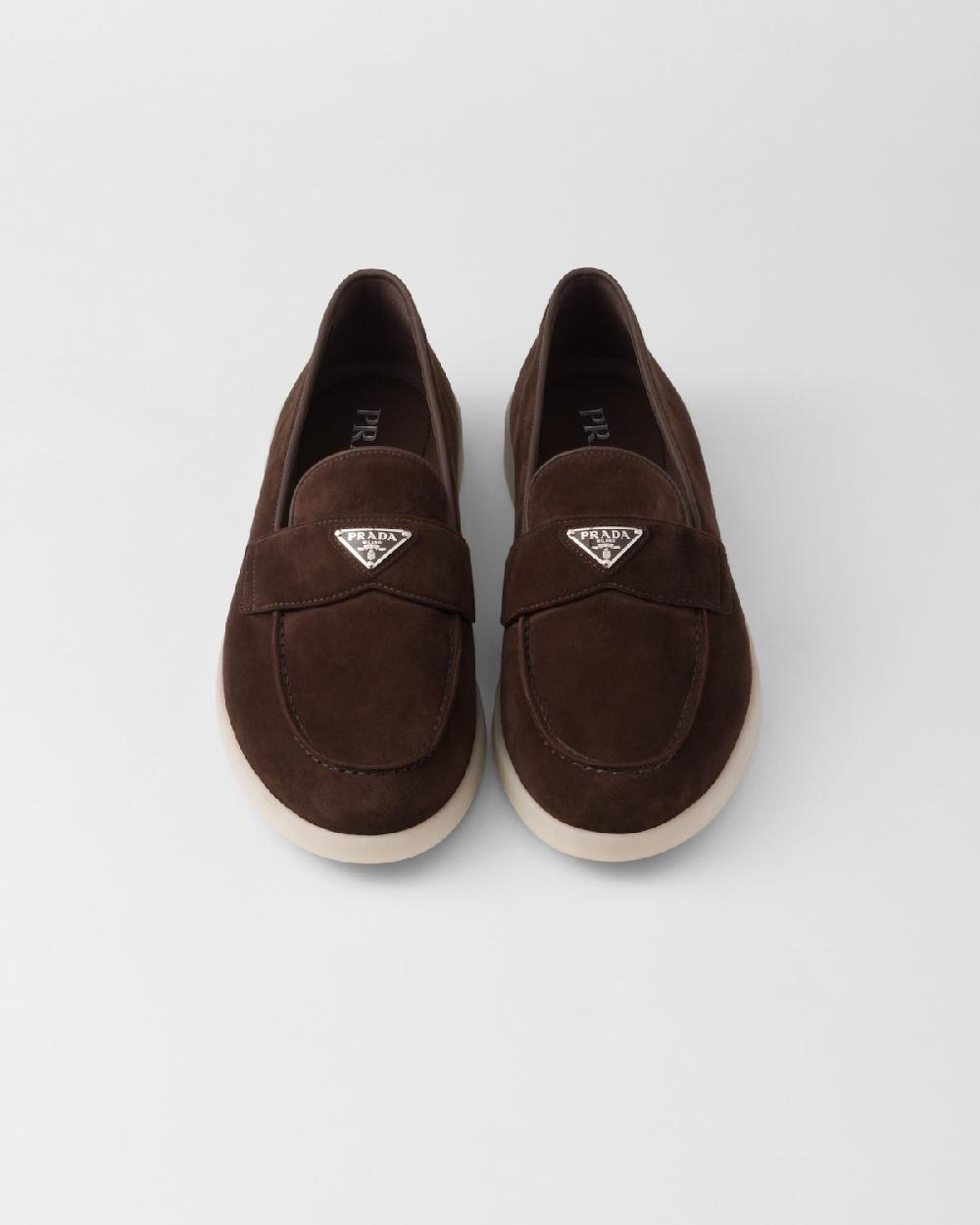 Prada Mocasines de ante En oferta