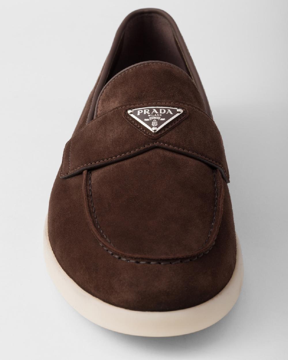 Prada Mocasines de ante En oferta