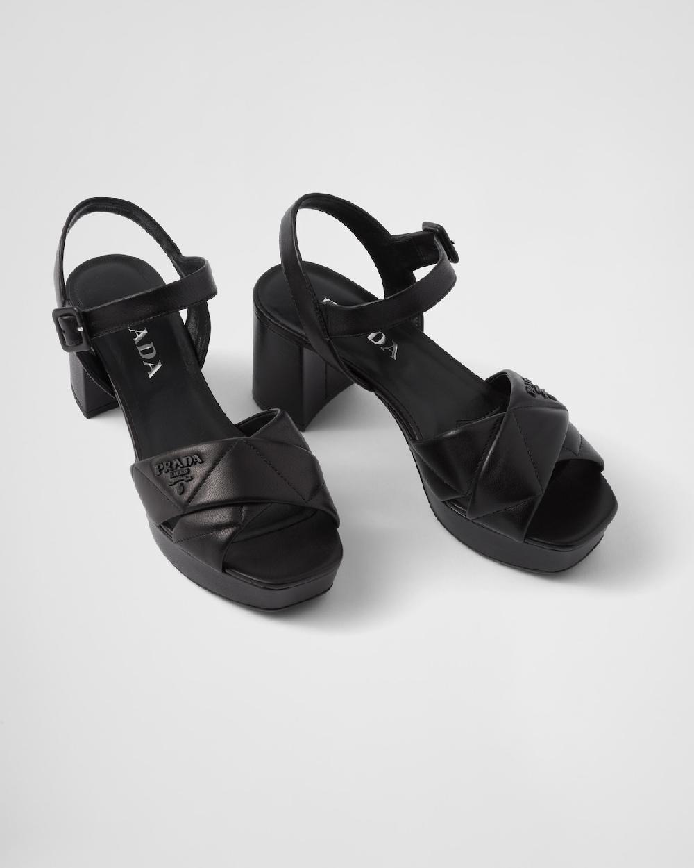 Prada Sandalias de plataforma de napa acolchada Grandes ahorros