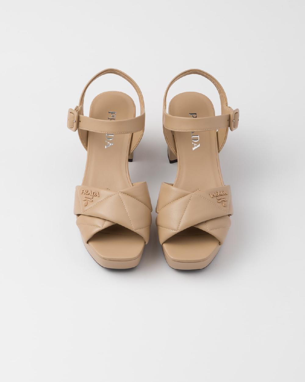 Prada Sandalias de plataforma de napa acolchada Rebajas de fin de temporada