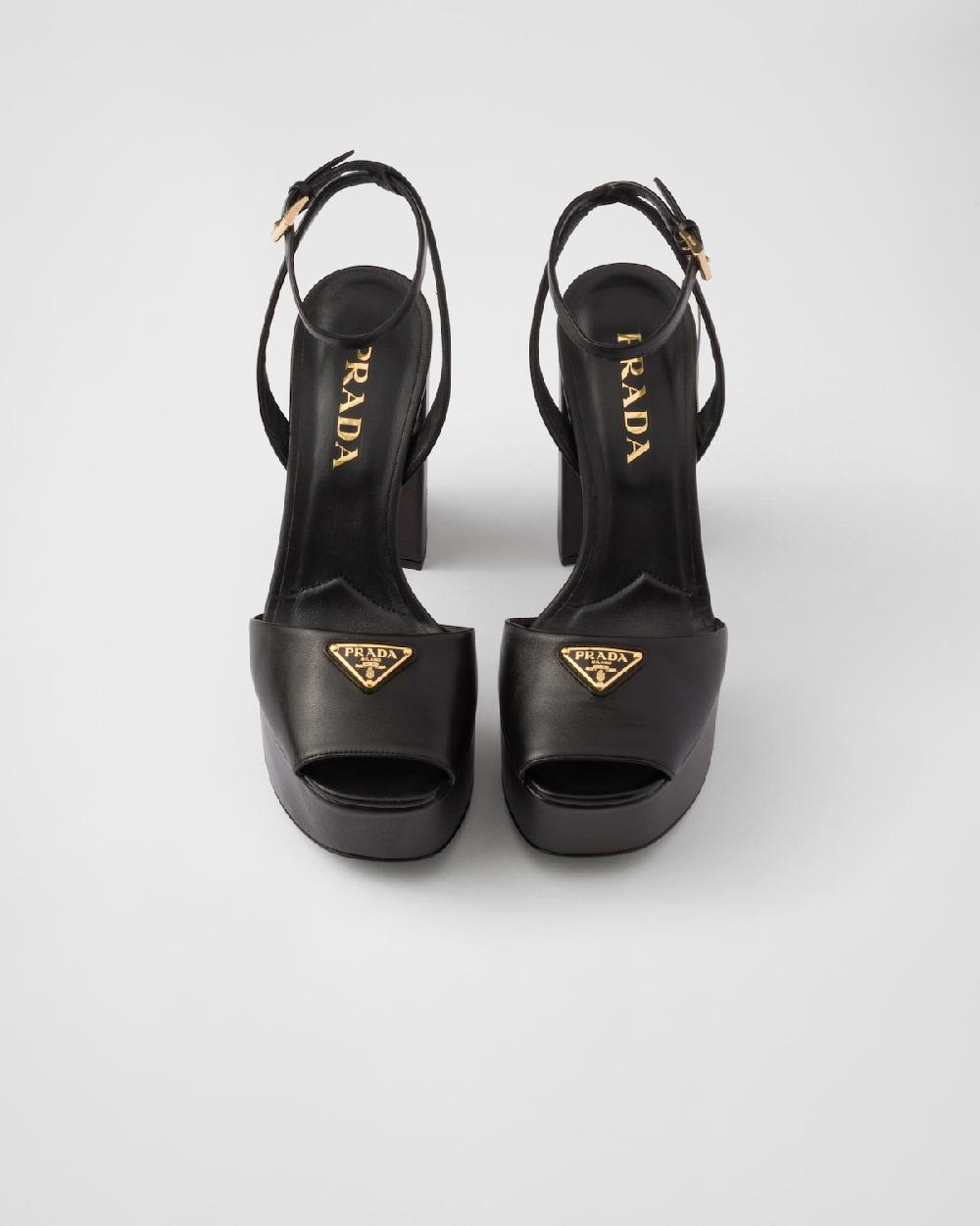 Prada Sandalias de napa con plataforma Devoluciones gratuitas