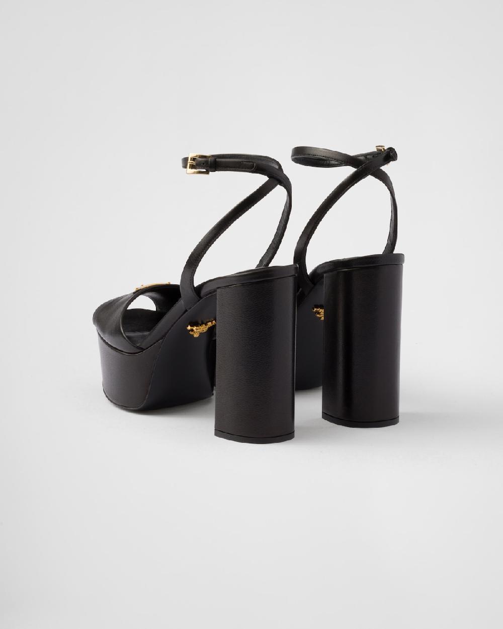 Prada Sandalias de napa con plataforma Devoluciones gratuitas