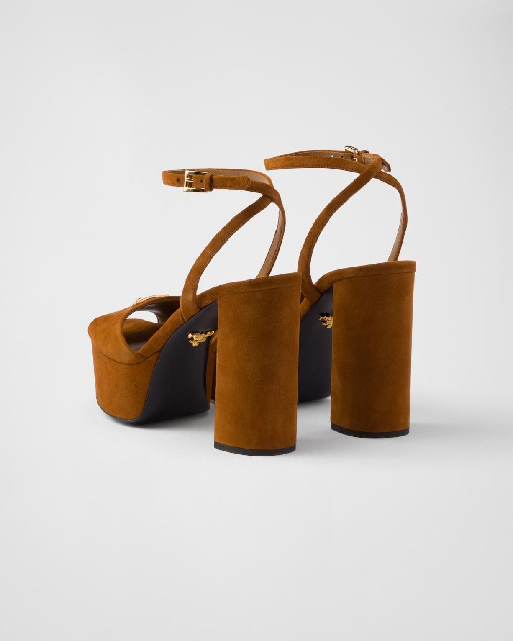 Prada Sandalias de ante con plataforma Outlet