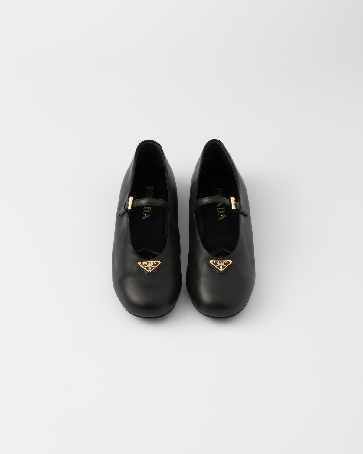 Prada Bailarinas de piel de napa Venta caliente