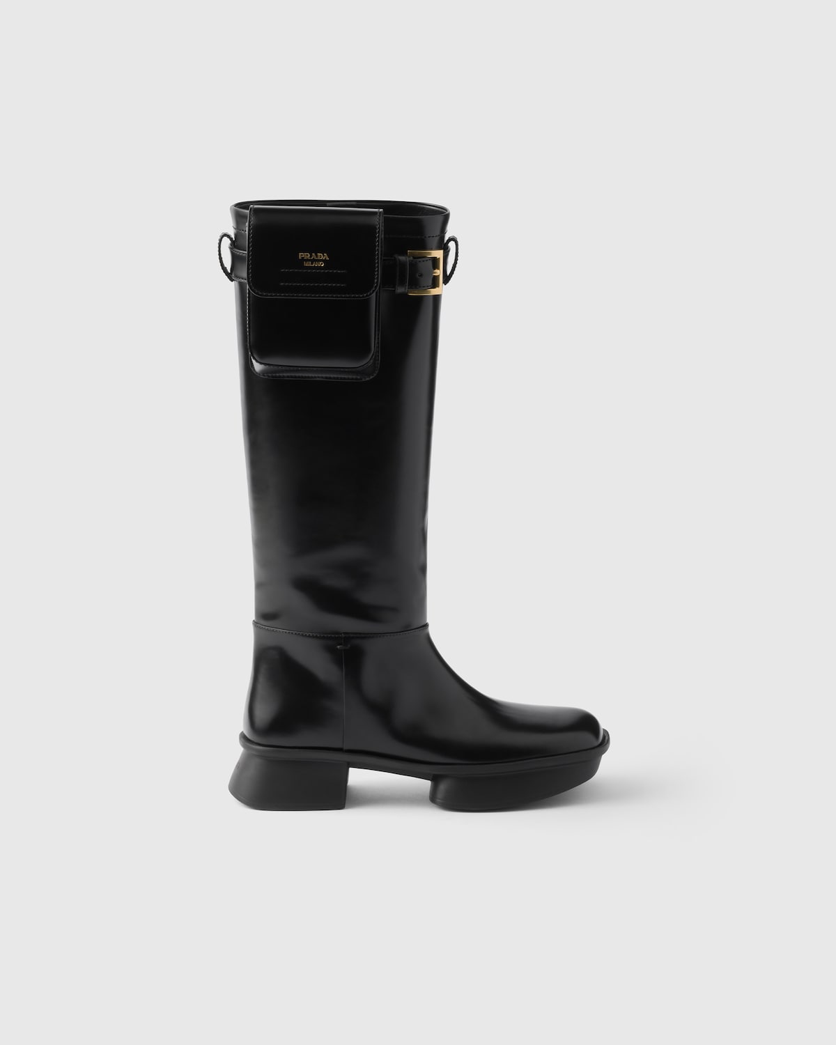 Prada Botas de piel cepillada con pouch
