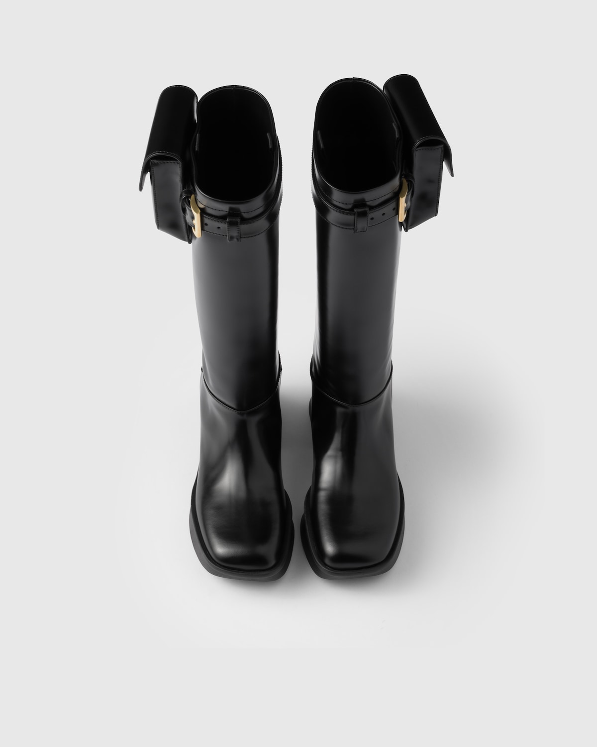 Prada Botas de piel cepillada con pouch Tienda