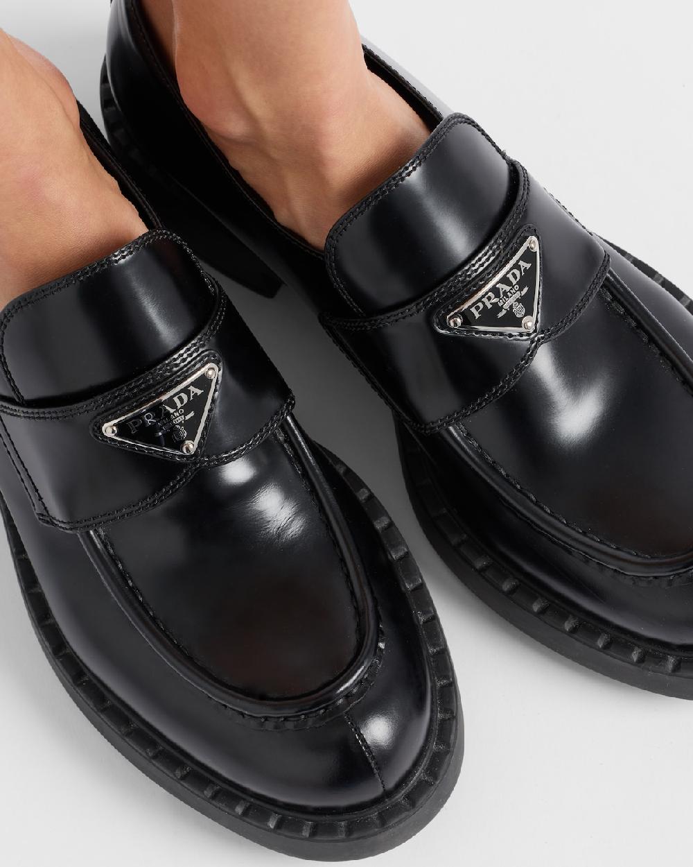 Prada Mocasines Chocolate de piel cepillada Mejor oferta