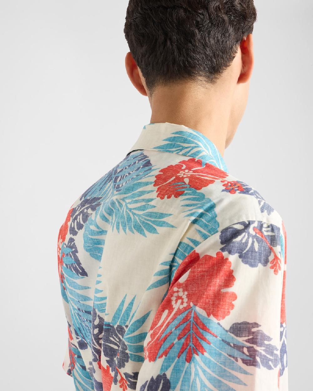 Prada Camisa de bolera en algodón estampado Rebajas top