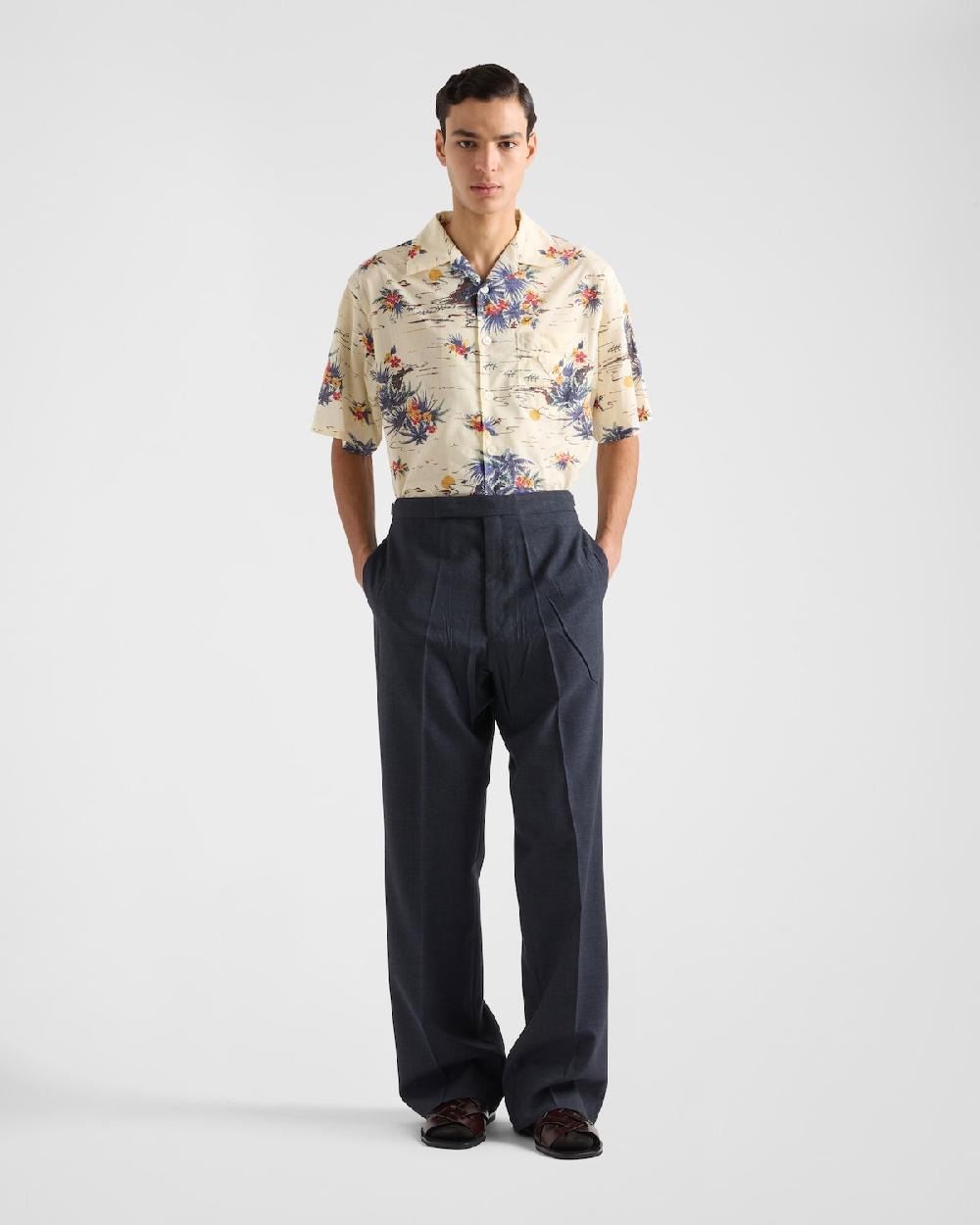 Prada Camisa de bolera en algodón estampado