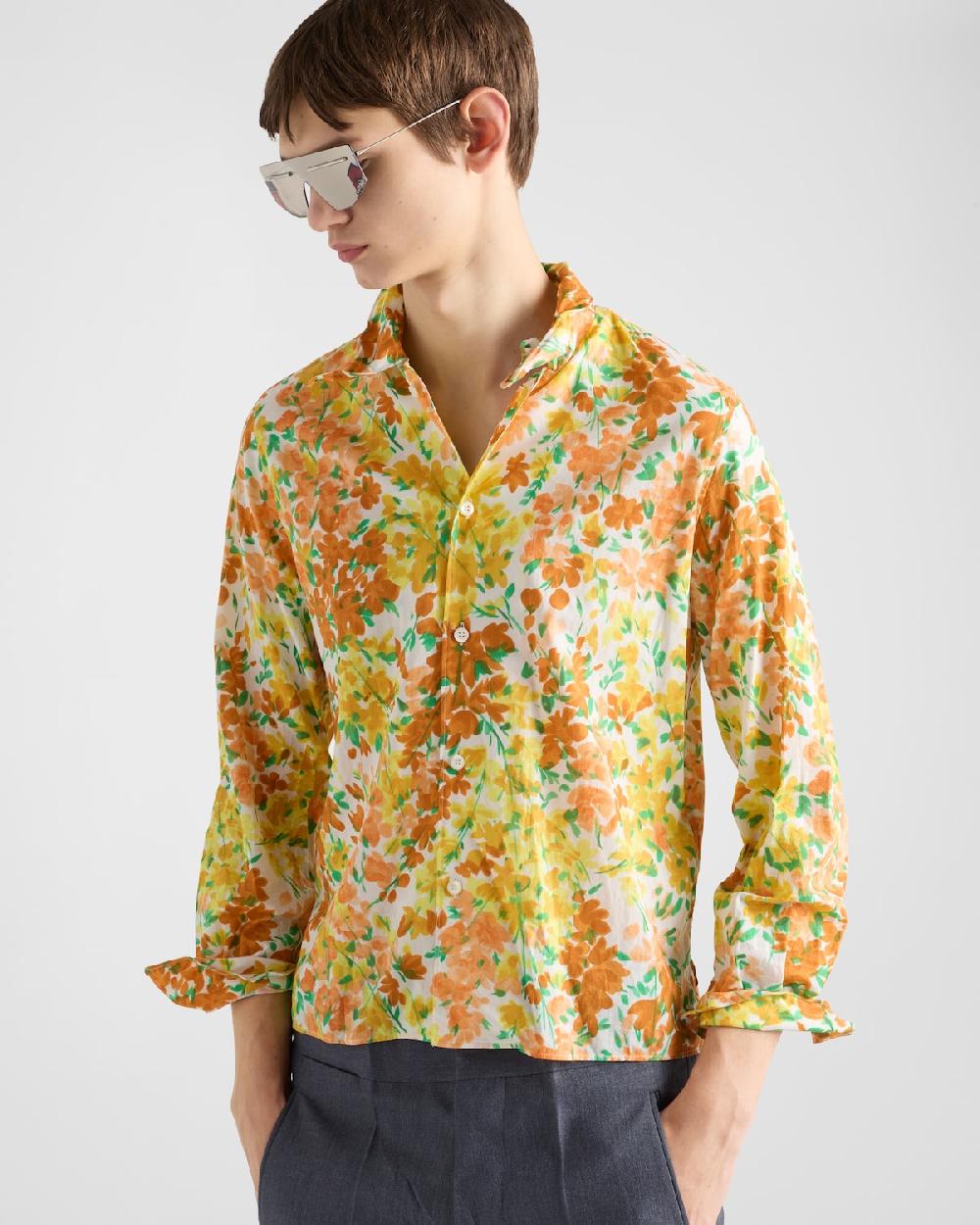 Prada Camisa de algodón estampada Envío gratis