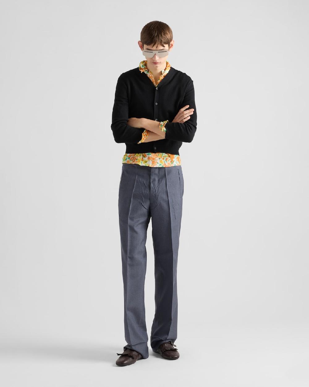 Prada Pantalones de mohair y seda