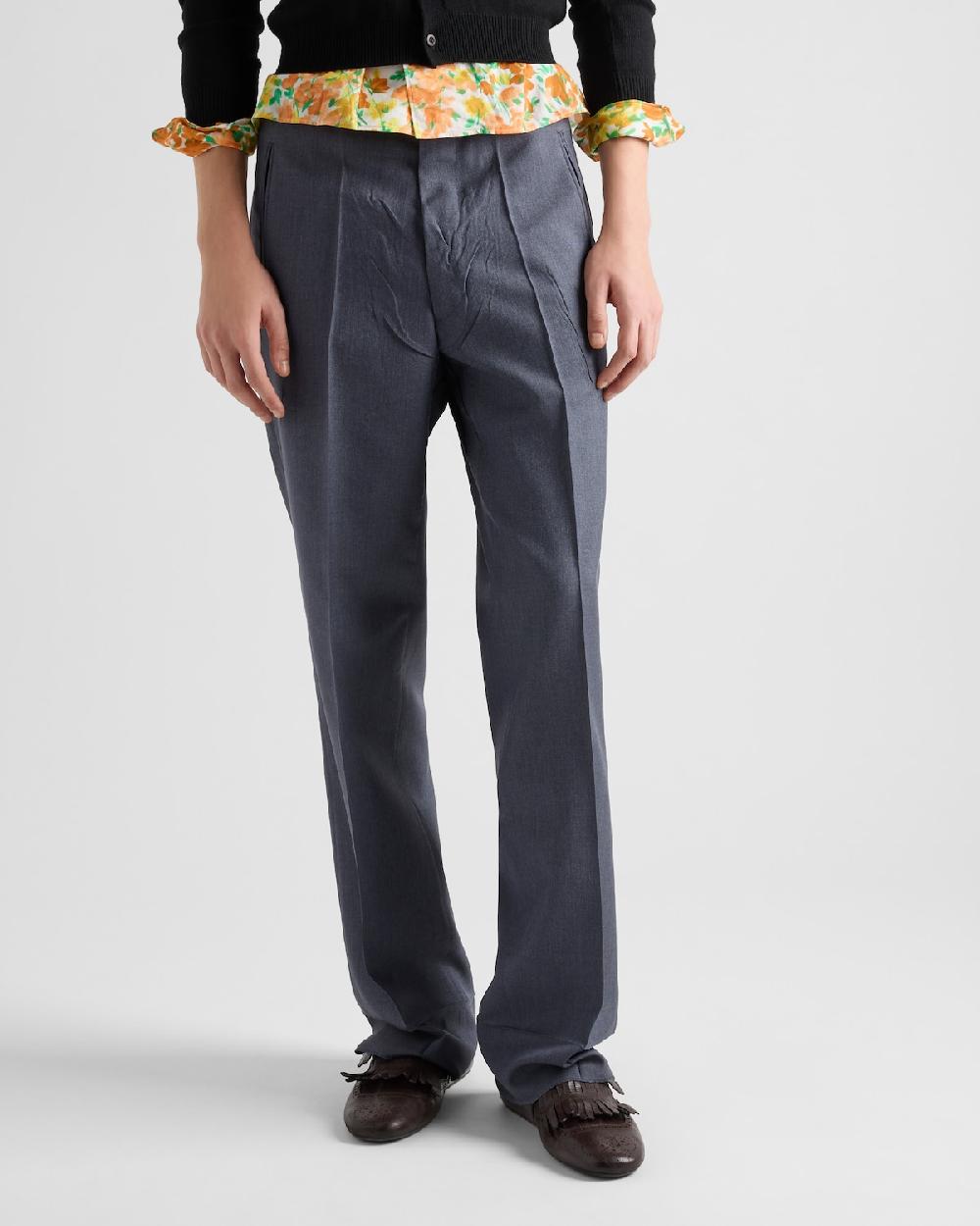Prada Pantalones de mohair y seda Precio de fábrica