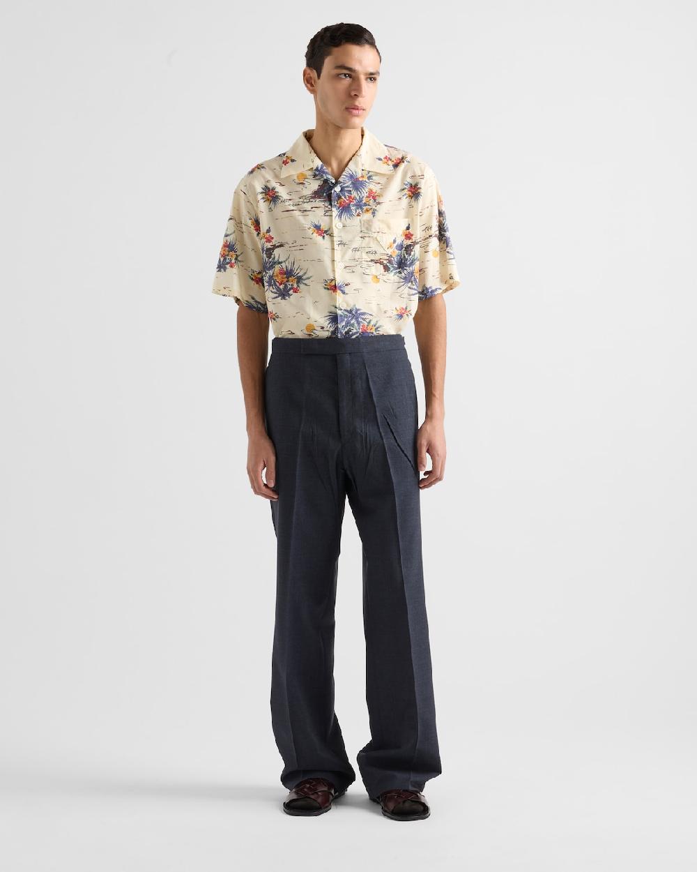 Prada Pantalones de lana técnica