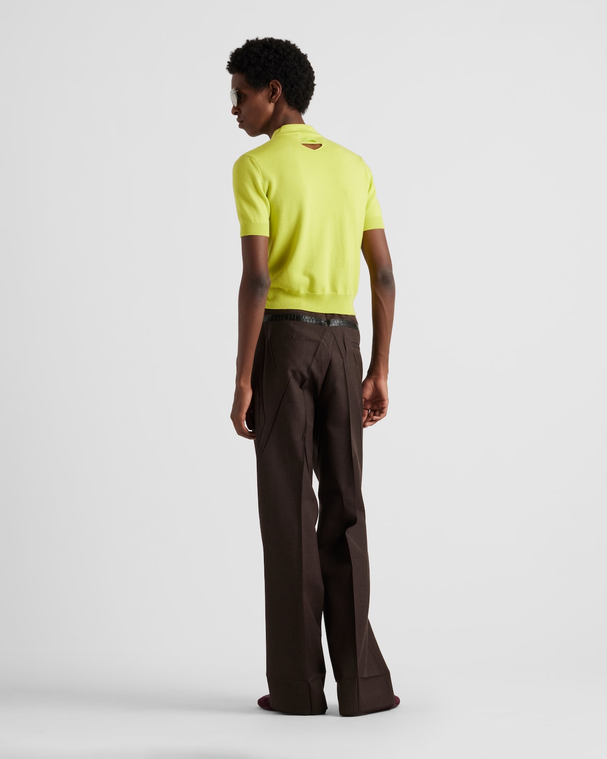Prada Polo de lana de manga corta Oferta especial de fábrica