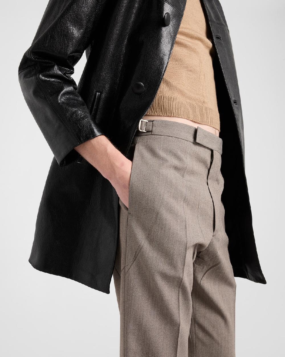 Prada Pantalones de lana técnica Promoción trimestral