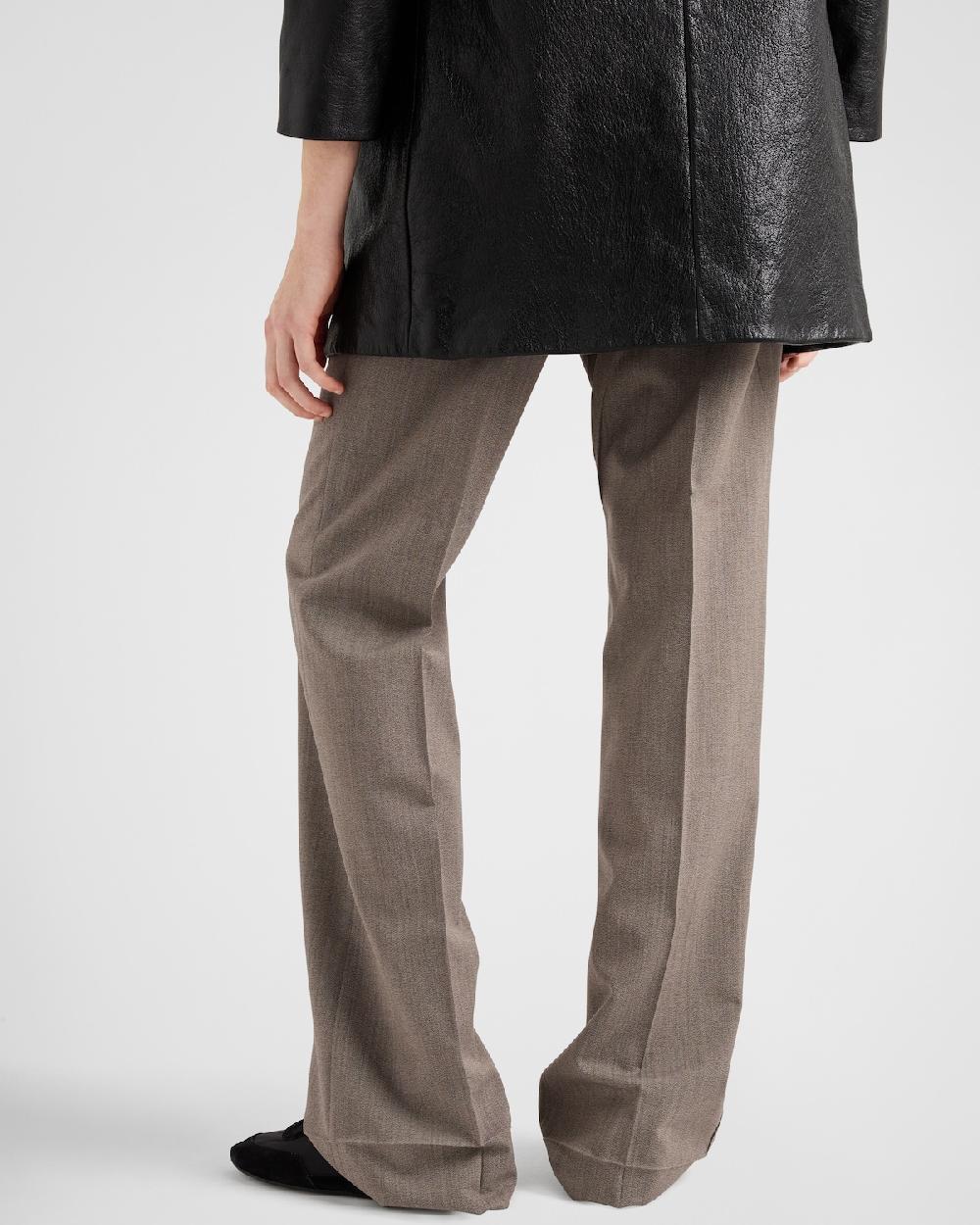 Prada Pantalones de lana técnica Promoción trimestral