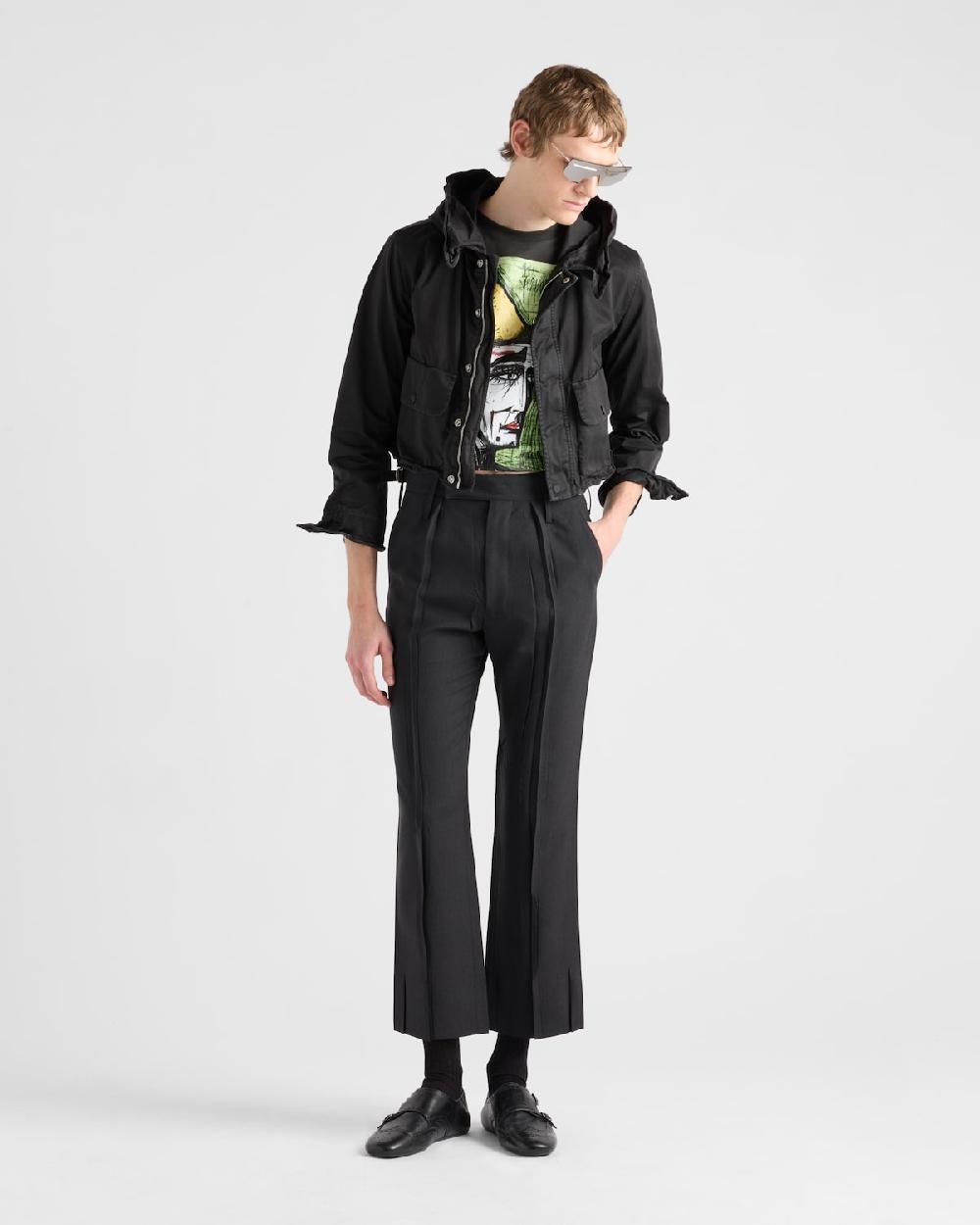 Prada Cazadora estilo sobrecamisa corta de algodón Grandes descuentos