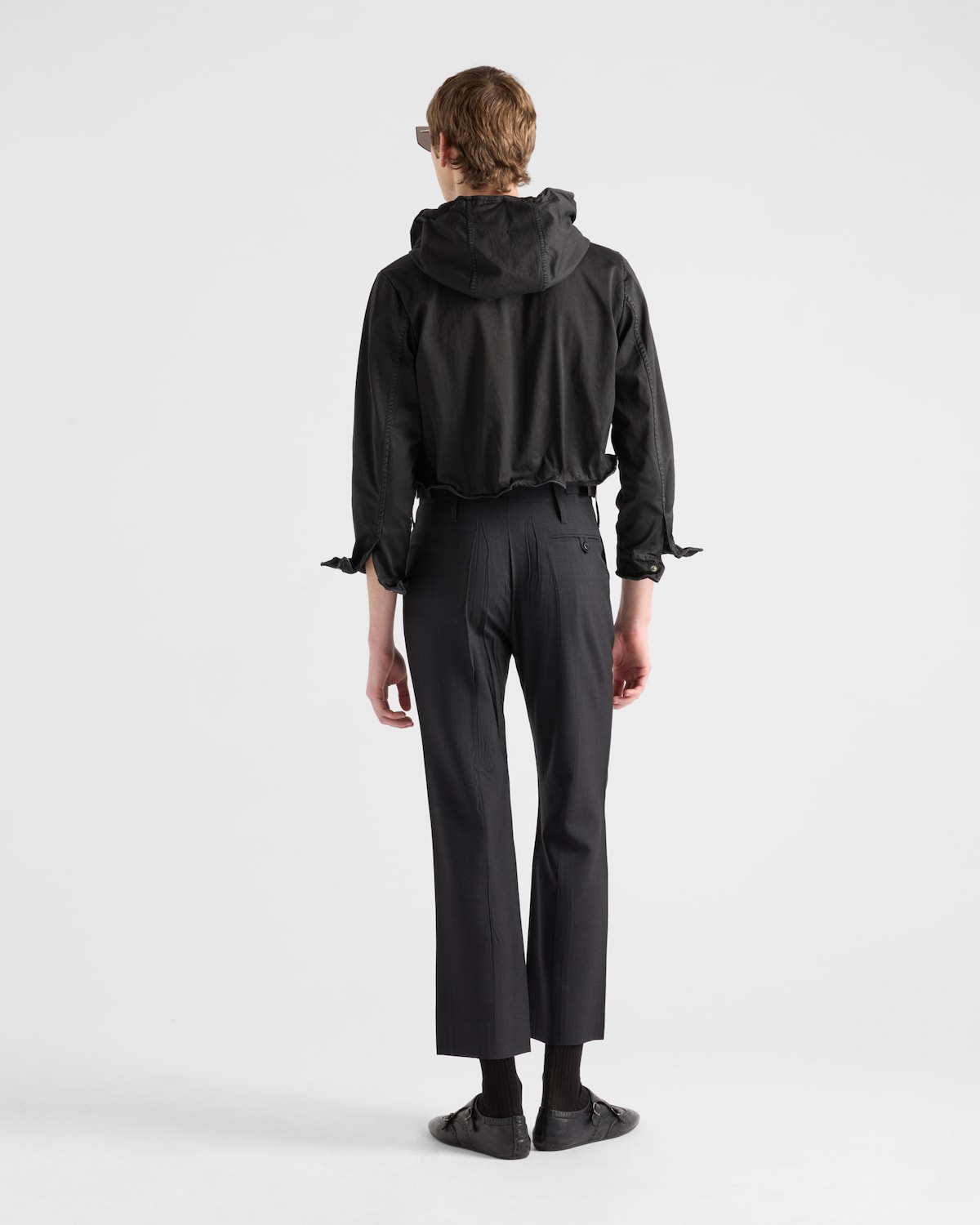 Prada Cazadora estilo sobrecamisa corta de algodón Grandes descuentos