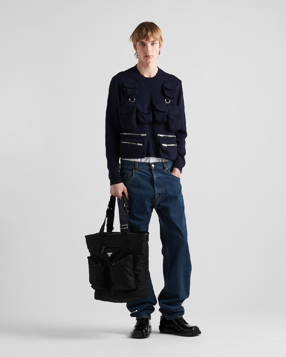 Prada Bolso tote de piel y Re-Nylon