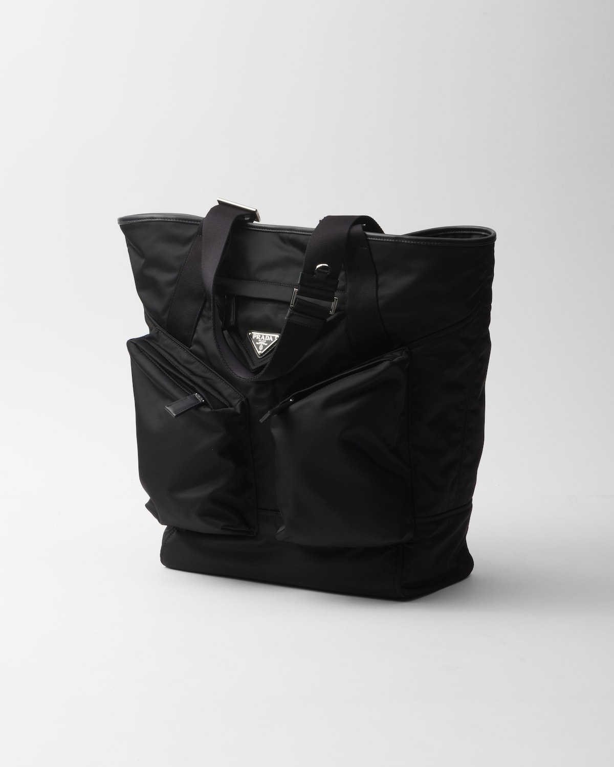 Prada Bolso tote de piel y Re-Nylon Ofertas de temporada